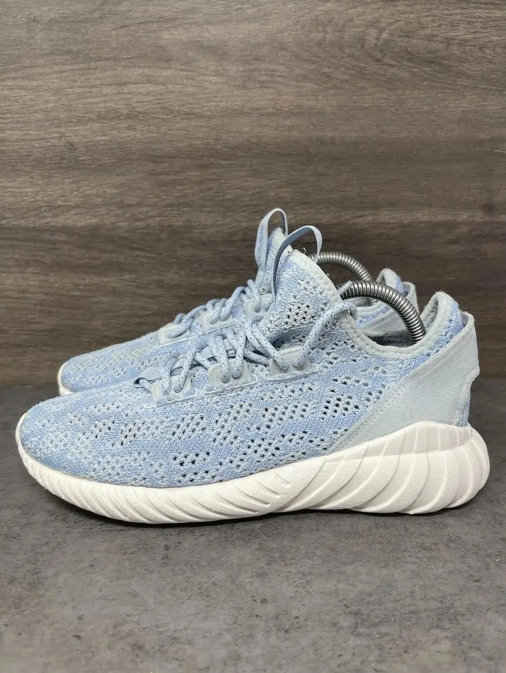Adidas Tubular Doom Sock Sneakers Kids Size 7 Blue White Running Athletic